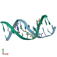 PDB entry 1d85 coloured by chain, front view.