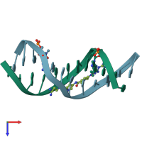 PDB entry 1d85 coloured by chain, top view.