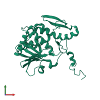 PDB entry 1d8v coloured by chain, front view.