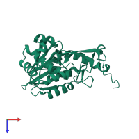 PDB entry 1d8v coloured by chain, top view.