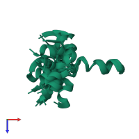 PDB entry 1d9j coloured by chain, ensemble of 20 models, top view.