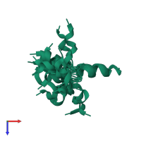 PDB entry 1d9m coloured by chain, ensemble of 20 models, top view.