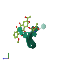 PDB entry 1da0 coloured by chain, side view.