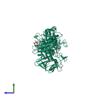 PDB entry 1dar coloured by chain, side view.