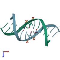PDB entry 1dau coloured by chain, top view.