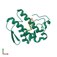 PDB entry 1db4 coloured by chain, front view.