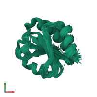 PDB entry 1dby coloured by chain, ensemble of 28 models, front view.