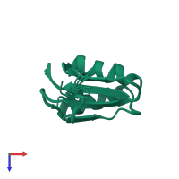 PDB entry 1dcj coloured by chain, ensemble of 20 models, top view.