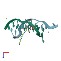 PDB entry 1dcr coloured by chain, top view.