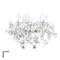 SULFATE ION in PDB entry 1dcs, assembly 1, top view.