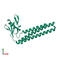 PDB entry 1dd5 coloured by chain, front view.