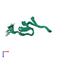 PDB entry 1dec coloured by chain, ensemble of 25 models, top view.