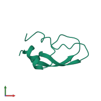 PDB entry 1dem coloured by chain, front view.