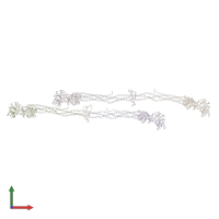 PDB entry 1deq coloured by chain, front view.