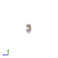 PDB entry 1deq coloured by chain, side view.