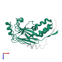 Mothers against decapentaplegic homolog 2 in PDB entry 1dev, assembly 1, top view.