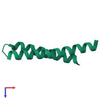 PDB entry 1df4 coloured by chain, top view.