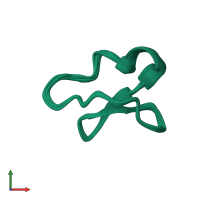 PDB entry 1df6 coloured by chain, ensemble of 16 models, front view.