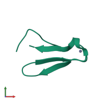 PDB entry 1dfe coloured by chain, front view.