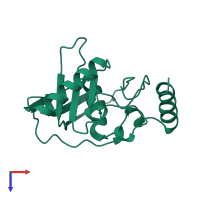 PDB entry 1dff coloured by chain, top view.