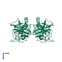 Complement factor D in PDB entry 1dfp, assembly 1, top view.