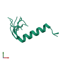 PDB entry 1dfw coloured by chain, ensemble of 10 models, front view.