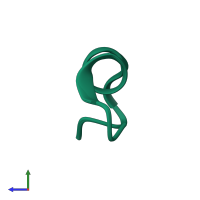 PDB entry 1dg2 coloured by chain, ensemble of 20 models, side view.