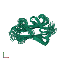 PDB entry 1dg4 coloured by chain, ensemble of 20 models, front view.