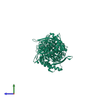 Hexokinase-1 in PDB entry 1dgk, assembly 1, side view.