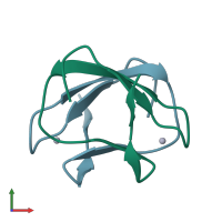 PDB entry 1dhg coloured by chain, front view.