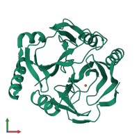 PDB entry 1dhy coloured by chain, front view.