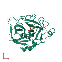 PDB entry 1dic coloured by chain, front view.