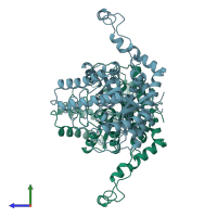 PDB entry 1did coloured by chain, side view.