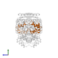 4-cresol dehydrogenase [hydroxylating] cytochrome c subunit in PDB entry 1dii, assembly 1, side view.