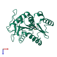 PDB entry 1din coloured by chain, top view.