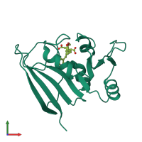 PDB entry 1dis coloured by chain, front view.