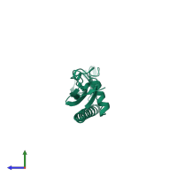 PDB entry 1div coloured by chain, side view.