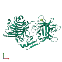 PDB entry 1diw coloured by chain, front view.
