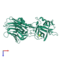PDB entry 1diw coloured by chain, top view.