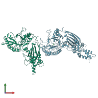 PDB entry 1djh coloured by chain, front view.