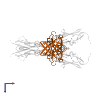 Fibroblast growth factor 1 in PDB entry 1djs, assembly 1, top view.