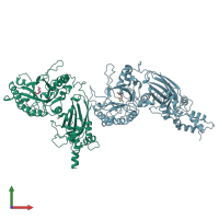 PDB entry 1djw coloured by chain, front view.