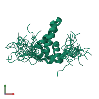 PDB entry 1dk2 coloured by chain, ensemble of 25 models, front view.