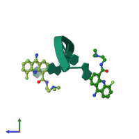 PDB entry 1dl8 coloured by chain, side view.