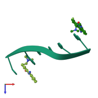 PDB entry 1dl8 coloured by chain, top view.