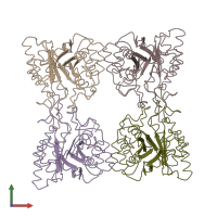 PDB entry 1dla coloured by chain, front view.