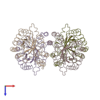 PDB entry 1dla coloured by chain, top view.