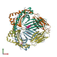 PDB 1dlh coloured by chain and viewed from the front.