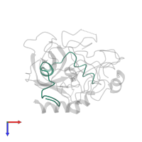 Thrombin light chain in PDB entry 1dm4, assembly 1, top view.