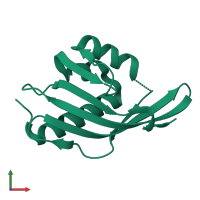 PDB entry 1dmm coloured by chain, front view.